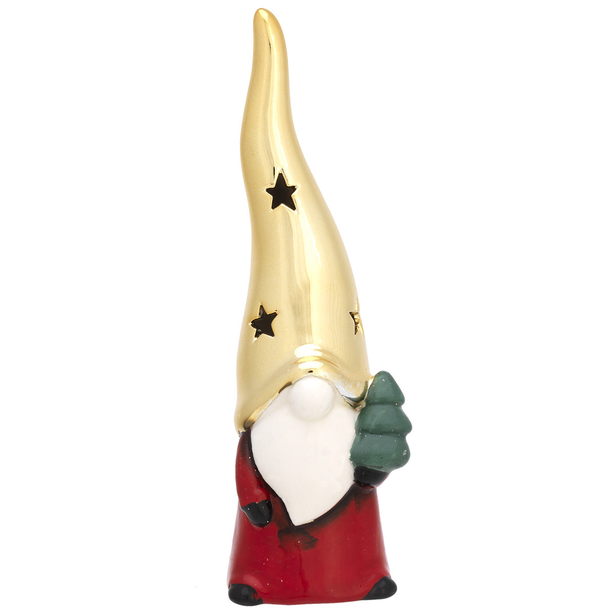 Bagutta Profumatore Babbo Natale con Albero Cappello Oro 19 cm Fragranza al Limone Inclusa