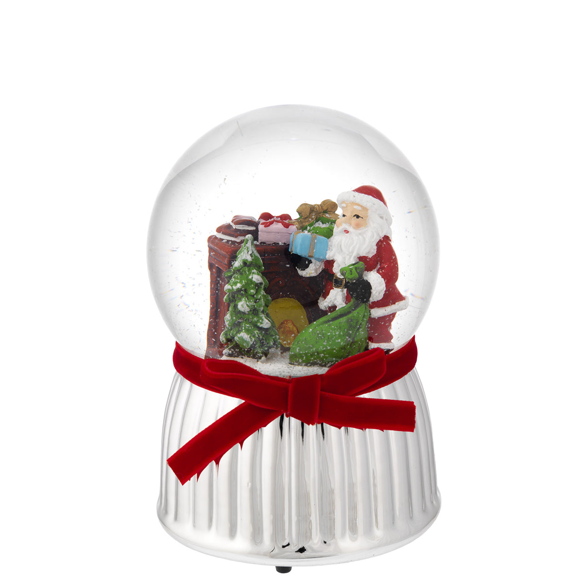 Bagutta Sfera di Neve Musicale con Babbo Natale e Regali 10x16 cm