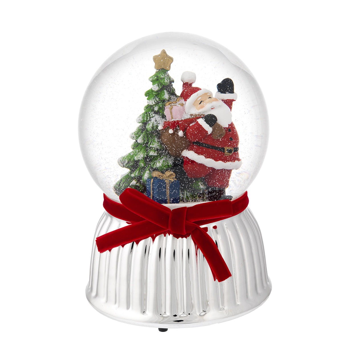 Bagutta Sfera di Neve Musicale con Babbo Natale e Renne 12x18 cm