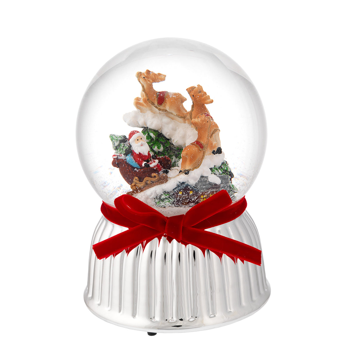 Bagutta Sfera di Neve Musicale con Babbo Natale e Albero 12x18 cm
