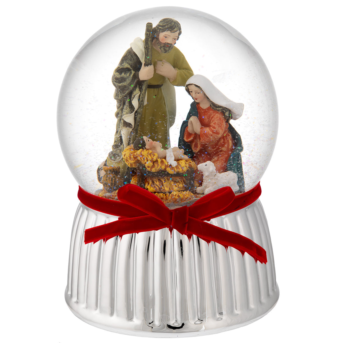 Bagutta Sfera di Neve Musicale con Presepe e Agnello 15x21 cm