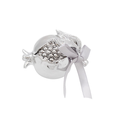 Bagutta Melograno Portafortuna Decorativo con Perle Argento 6x6 cm