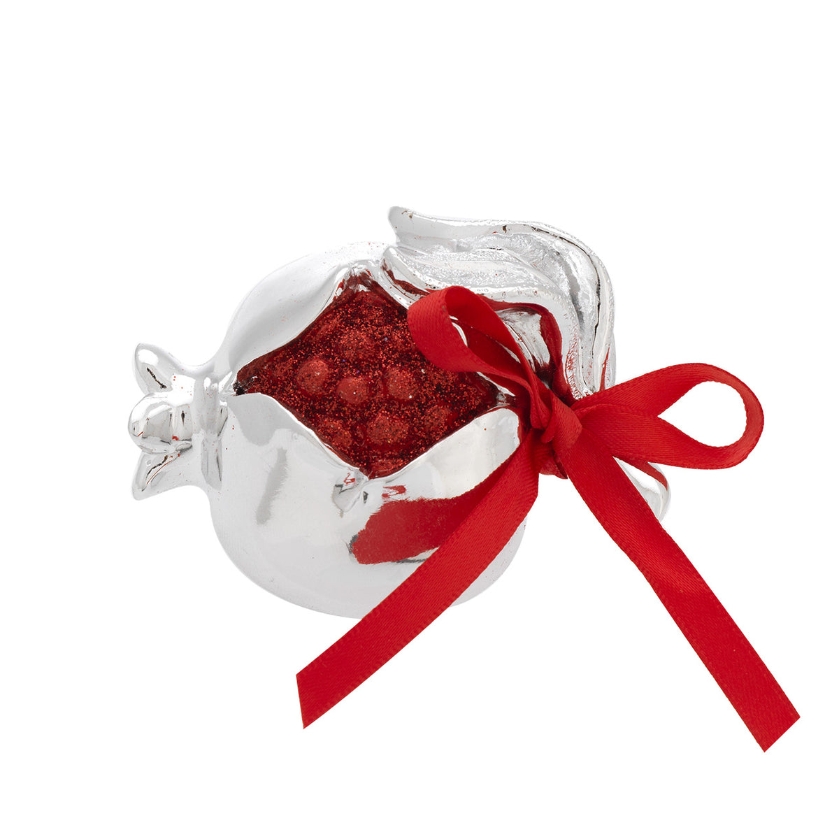 Bagutta Melograno Portafortuna Decorativo con Perle Rosse 7,5x7,5 cm