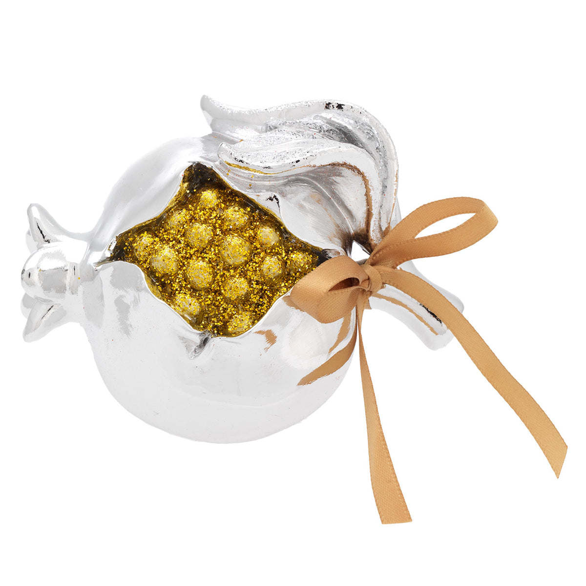 Bagutta Melograno Portafortuna Decorativo con Perle Oro 9x9 cm