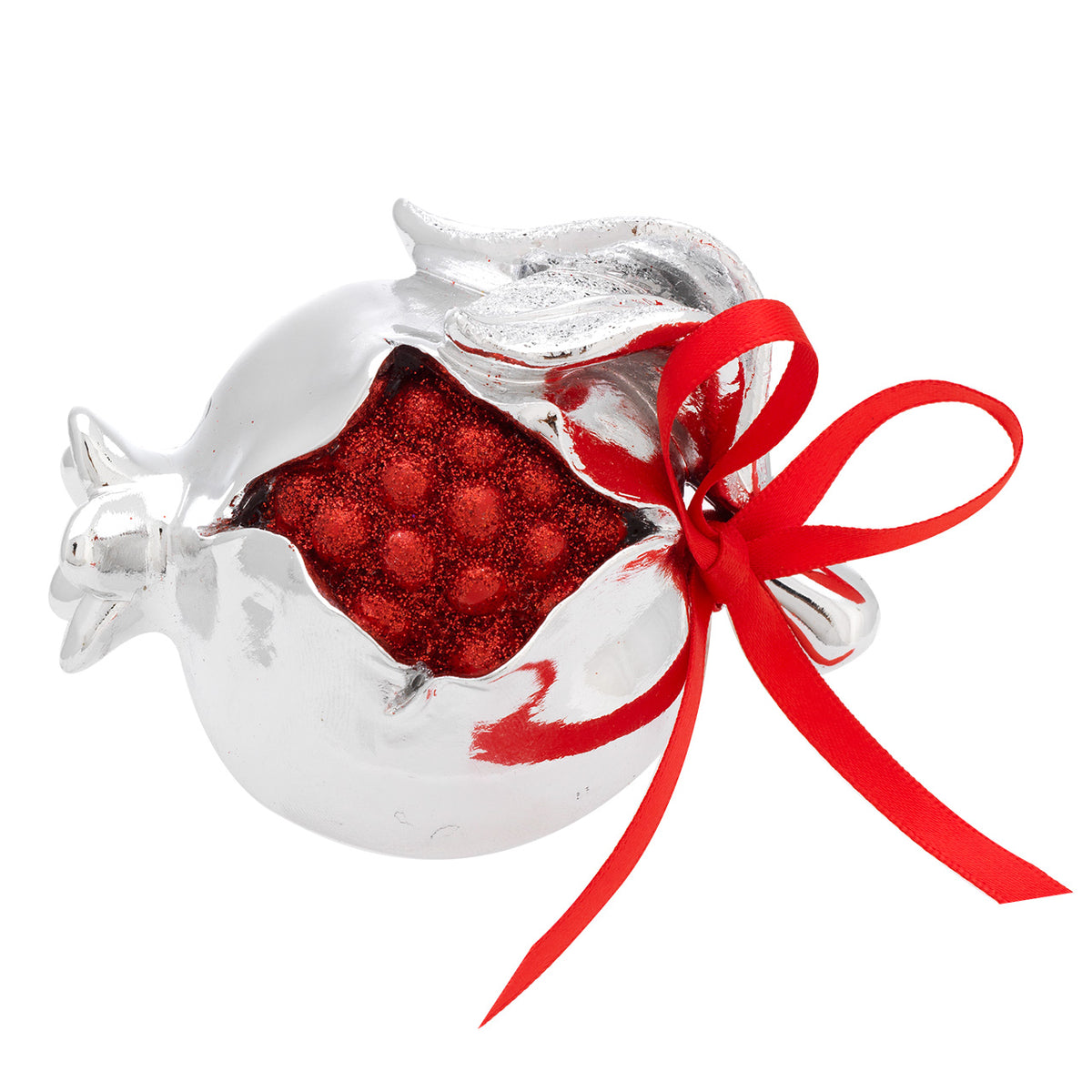Bagutta Melograno Portafortuna Decorativo con Perle Rosse 9x9 cm