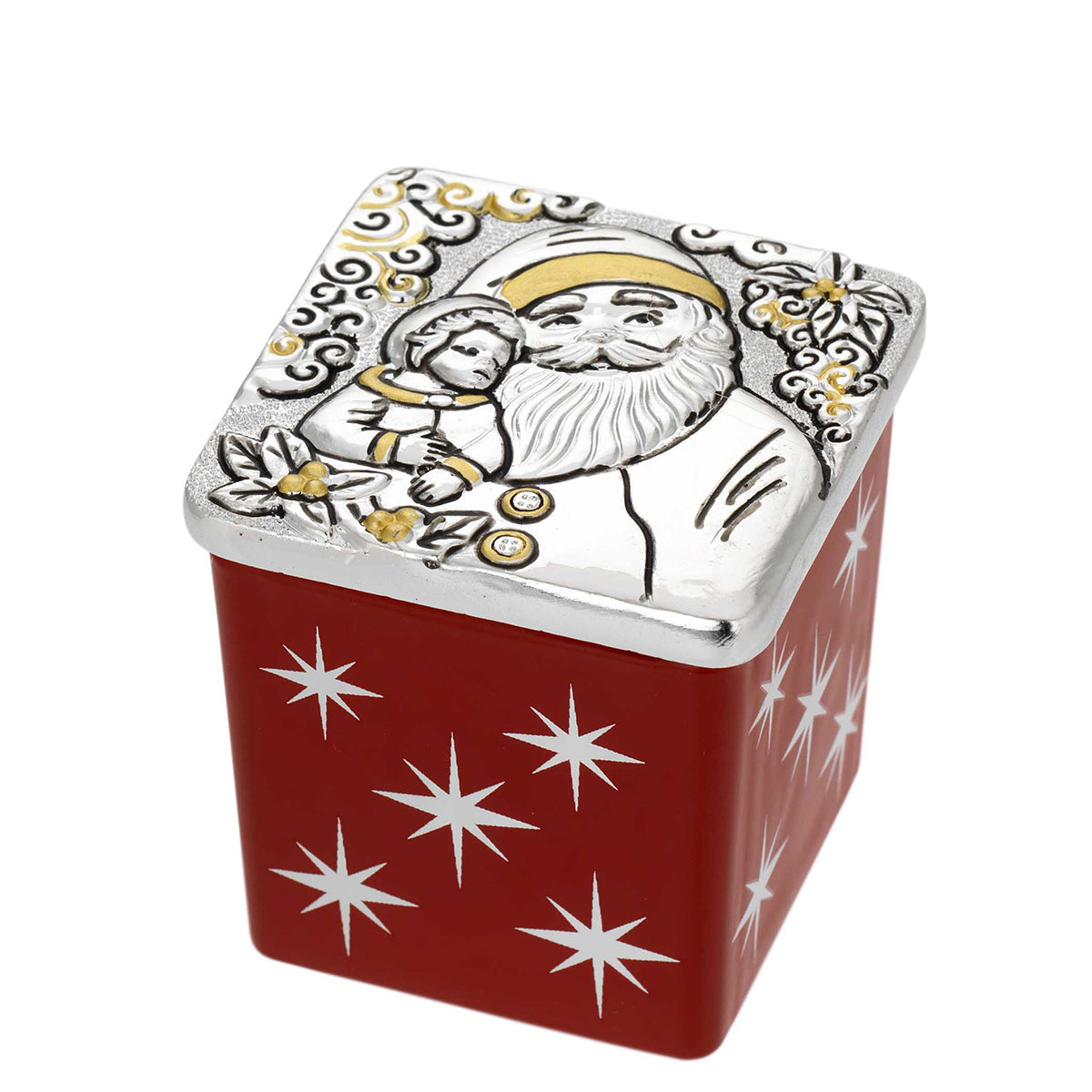 Bagutta Candela Profumata alla Cannella 50 g in Vetro Rosso con Babbo Natale 5x5x5 cm