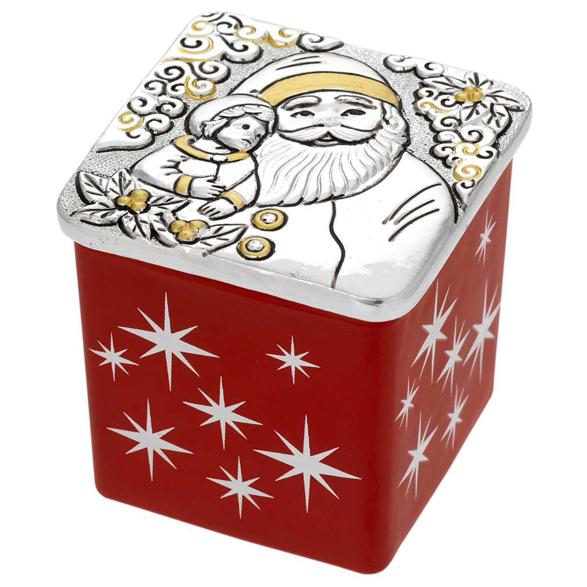 Bagutta Candela Profumata alla Cannella 100 g in Vetro Rosso con Babbo Natale 6x6x6 cm