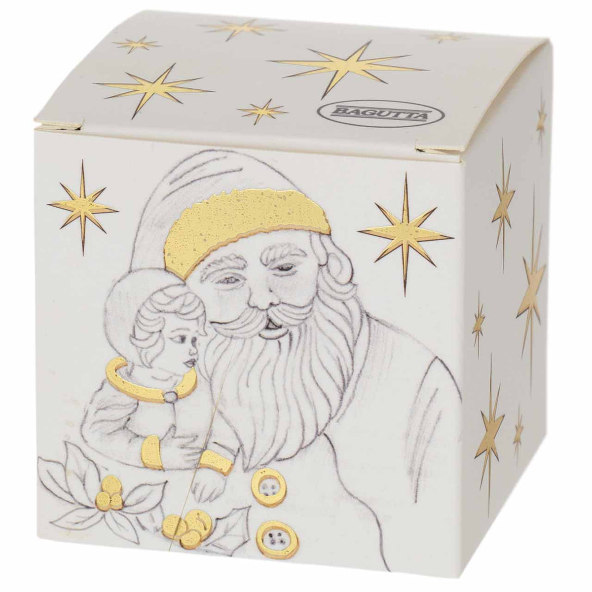 Bagutta Candela Profumata in Vasetto Tondo Rosso con Coperchio Babbo Natale 70 g 7,5x5 cm