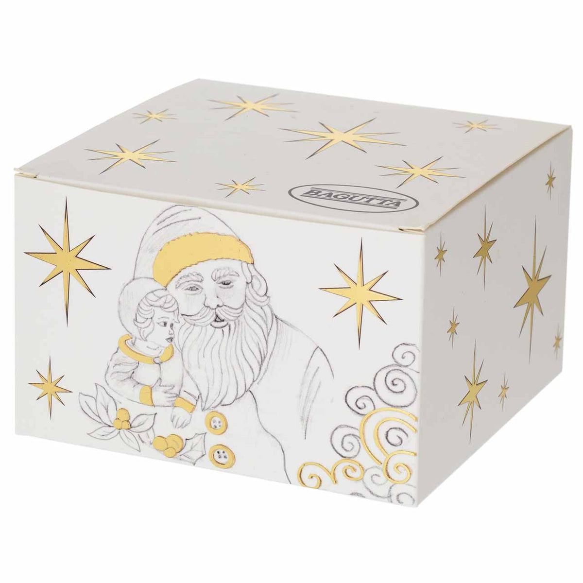 Bagutta Candela Profumata in Vasetto Tondo Rosso con Coperchio Babbo Natale 200 g 10,7x6 cm