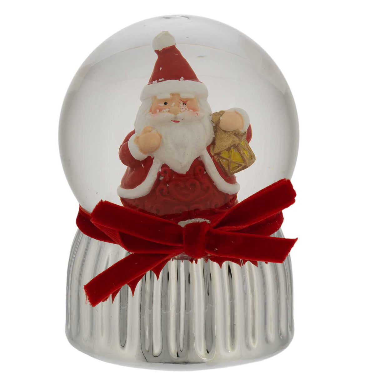 Bagutta Sfera di Neve Natalizia con Babbo Natale e Sacco Regali 7x9 cm