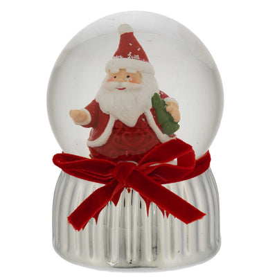 Bagutta Sfera di Neve Natalizia con Babbo Natale e Albero 7x9 cm