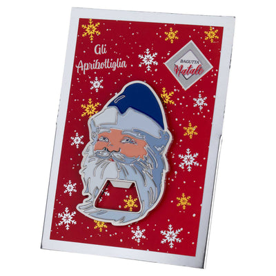 Bagutta Apribottiglie Natalizio Babbo Natale Blu 5x8 cm