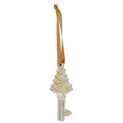 Bagutta Chiavetta Portafortuna Natalizia ad Albero con Pois Dorati 8 cm
