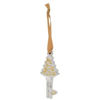 Bagutta Chiavetta Portafortuna Natalizia ad Albero con Spirale Dorata 8 cm