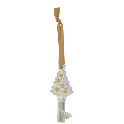Bagutta Chiavetta Portafortuna Natalizia ad Albero con Stelle Dorate 8 cm