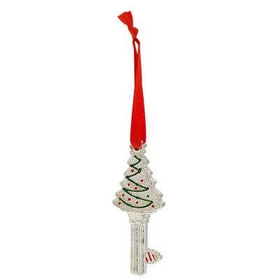 Bagutta Chiavetta Portafortuna Natalizia ad Albero con Spirale Verde 8 cm