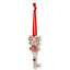 Bagutta Chiavetta Portafortuna Natalizia Angelo con Ali a Cuore Rosse 8 cm