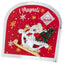Bagutta Magnete Natalizio Babbo Natale in Slitta con Albero 5x5 cm