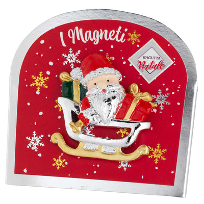 Bagutta Magnete Natalizio Babbo Natale in Slitta con Regali 5x5 cm