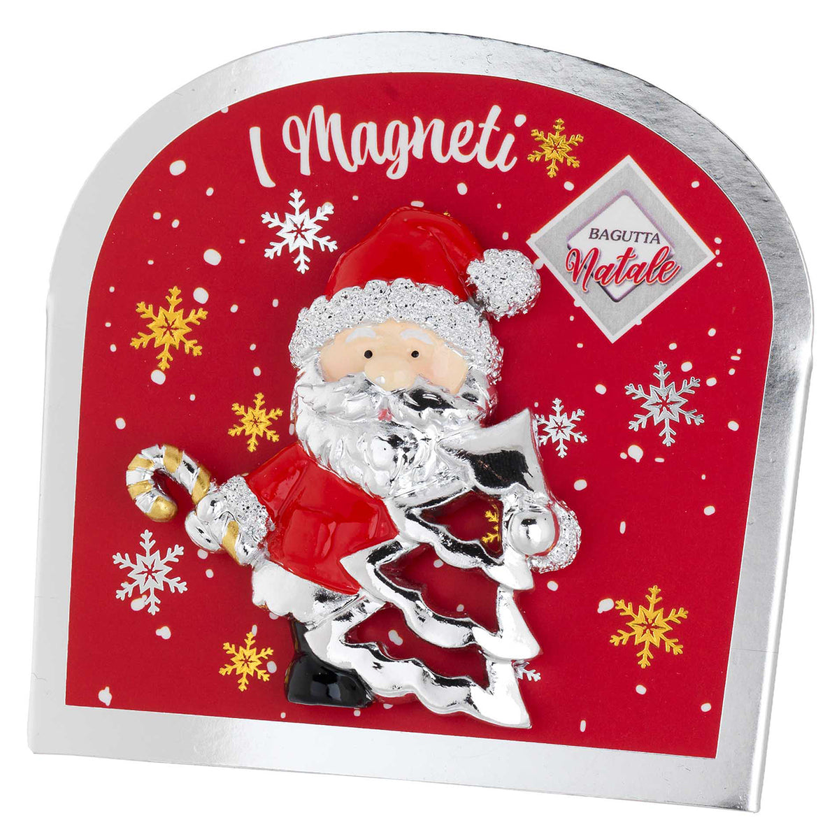 Bagutta Magnete Natalizio Babbo Natale con Albero 5x5 cm