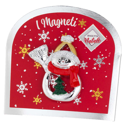 Bagutta Magnete Natalizio Pupazzo di Neve con Scopa 5x5 cm