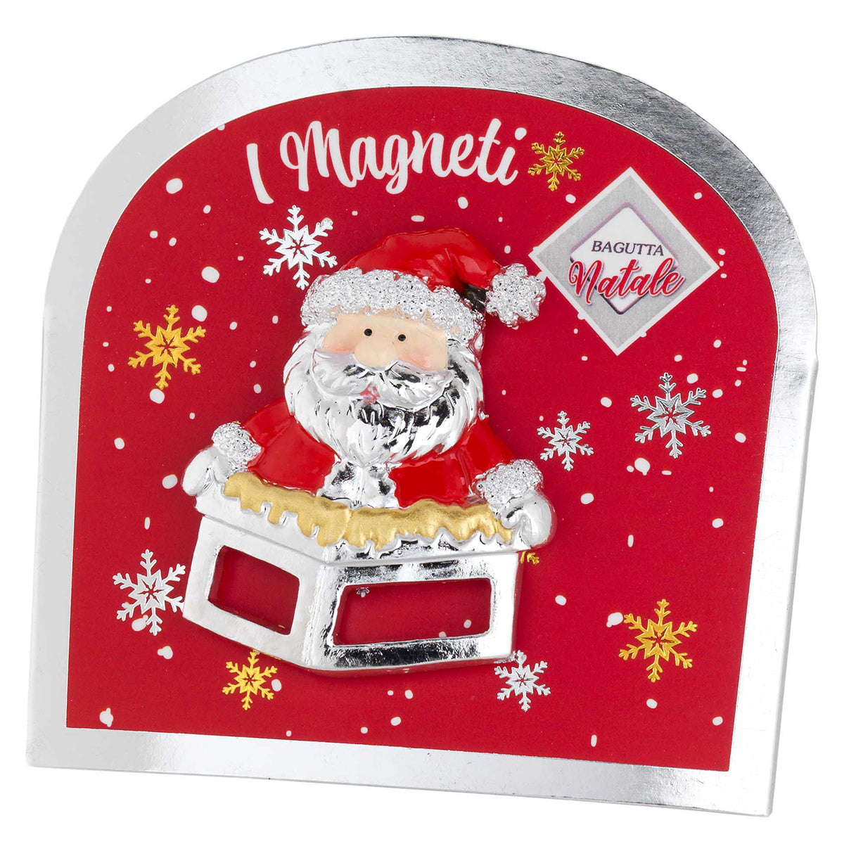 Bagutta Magnete Natalizio Babbo Natale nel Camino 5x5 cm