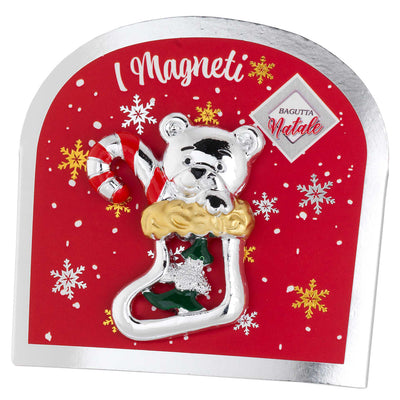Bagutta Magnete Natalizio Orso Polare con Bastoncino di Zucchero 5x5 cm