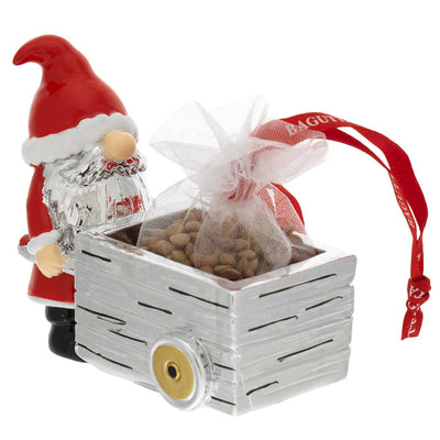 Bagutta Babbo Natale Portafortuna con Carretto e Lenticchie 7x6x7 cm