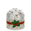 Bagutta Mini Panettone Decorativo Bianco con Nastro Oro e Agrifoglio 6x6 cm