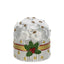 Bagutta Mini Panettone Decorativo Bianco con Nastro Verde e Agrifoglio 6x6 cm