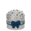 Bagutta Mini Panettone Decorativo Argento con Fiocco Blu 6x6 cm