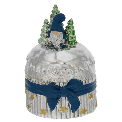 Bagutta Mini Panettone Decorativo con Gnomo Blu e Fiocco Blu 6x8 cm