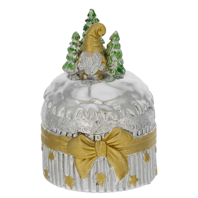 Bagutta Mini Panettone Decorativo con Gnomo Oro e Fiocco Oro 6x8 cm