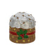 Bagutta Mini Panettone Decorativo Marrone con Agrifoglio e Nastro Rosso 6x6 cm