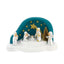 Bagutta Presepe Natalizio Provenzale con Capanna a Nuvola LED Ottanio 7 Figure 22x12x12 cm
