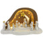 Bagutta Presepe Natalizio Provenzale con Capanna a Nuvola LED Tortora 10 Figure 27x15x14 cm