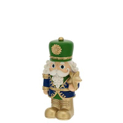 Bagutta Soldatino Schiaccianoci Blu e Verde con Stella 12,5 cm