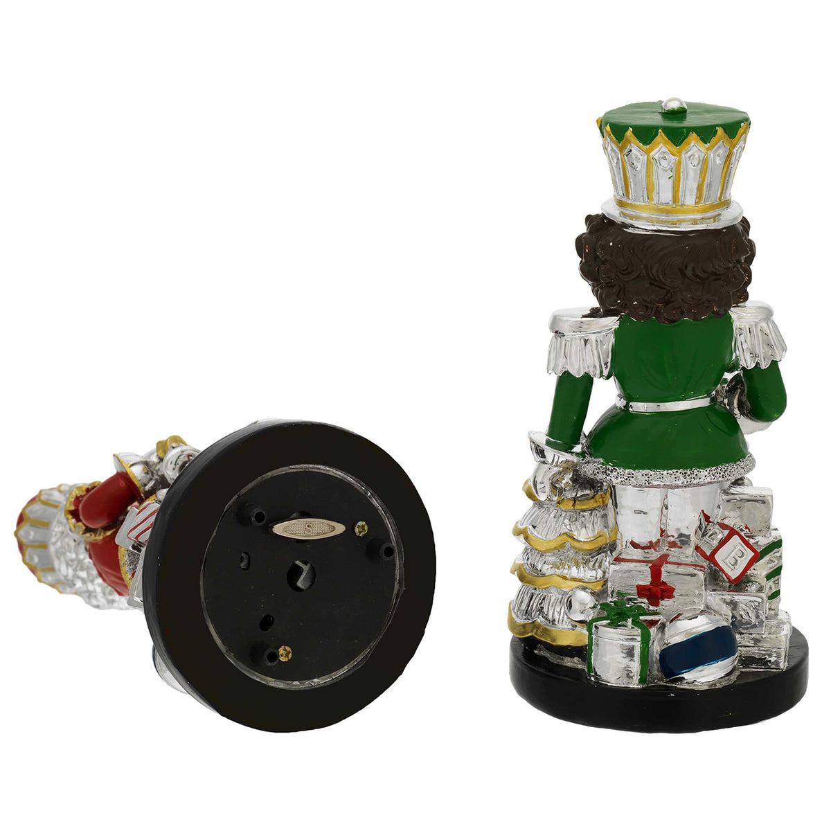 Bagutta Soldatino Schiaccianoci Musicale con Albero di Natale Blu 18 cm