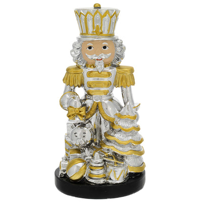 Bagutta Soldatino Schiaccianoci Musicale con Albero di Natale Oro 18 cm