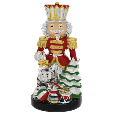 Bagutta Soldatino Schiaccianoci Musicale con Albero di Natale Rosso 18 cm
