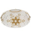 Bagutta Portacandela Natalizio Ovale Bianco con Fiore Oro e Tealight 11x6 cm