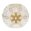 Bagutta Portacandela Natalizio a Sfera Bianco con Fiore Oro e Tealight 10 cm