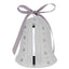 Bagutta Campanella Natalizia LED Bianca con Righe Argento e Stelle 12 cm