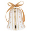 Bagutta Campanella Natalizia LED Bianca con Righe Oro e Stelle 12 cm