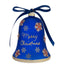Bagutta Campanella Natalizia LED Blu Merry Christmas con Fiocchi di Neve 12 cm