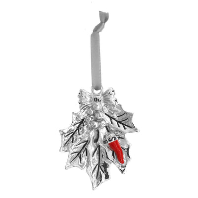 Bagutta Agrifoglio Portafortuna con Cornino Dettagli Argento 6x8 cm