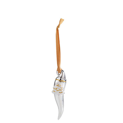 Bagutta Cornino Natalizio Portafortuna da Appendere con Albero Oro 10 cm