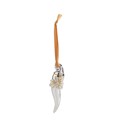 Bagutta Cornino Natalizio Portafortuna da Appendere con Stella Oro 10 cm