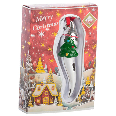 Bagutta Cornino Natalizio Portafortuna da Appendere con Albero Smaltato 10 cm