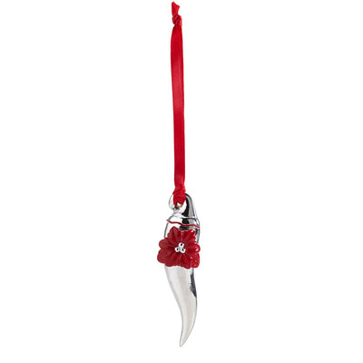Bagutta Cornino Natalizio Portafortuna da Appendere con Stella Smaltata 10 cm